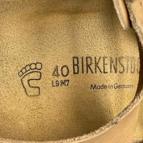 Birkenstock Sandals Womens Size 9 Tan Brown Leather Strappy Buckle Comfort Shoes - Picture 10 of 11